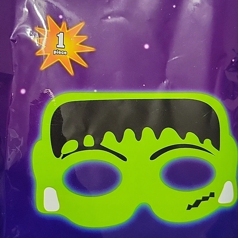 4-Pk Halloween Glow in the Dark Eye Masks - Skeleton, Cat, Pumpkin, Frankenstein